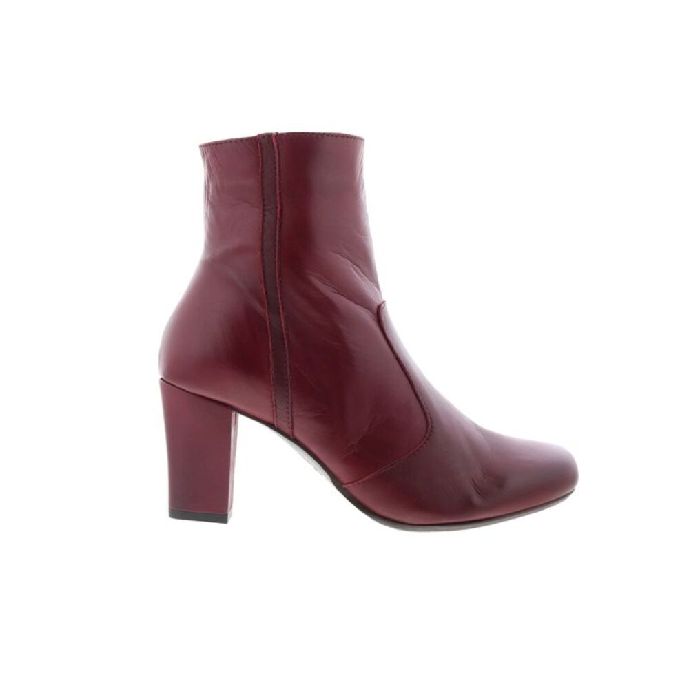 Burgundy red leather Ankle Boots